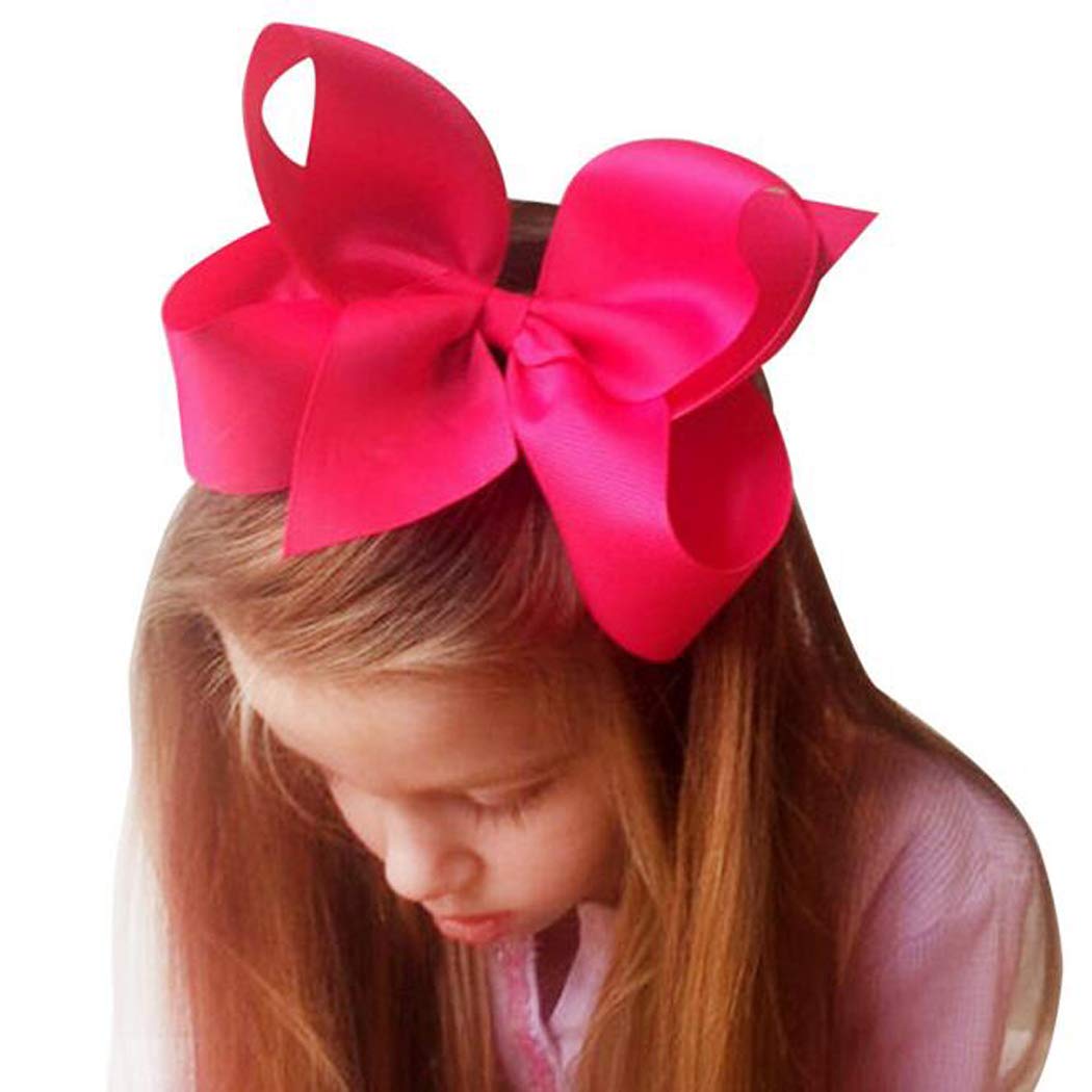 6 Inch Large Cheer Bow Hair Clips for Women & Girls - Handmade Alligator Hairpin Barrettes, Boutique Hair Accessories (White & Light Pink) | Perfect for Cheerleading, Dance, Parties & Everyday Wear