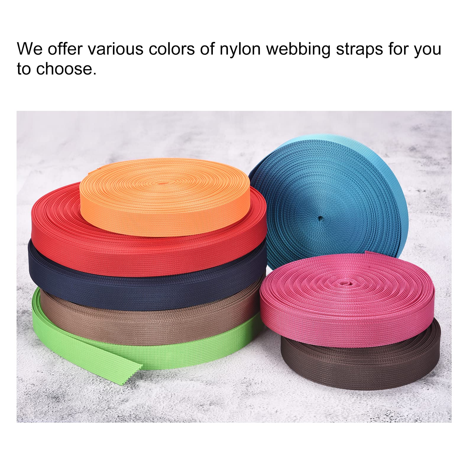 1 Inch x 10 Yards Light Blue Nylon Webbing Strap for Backpack, Luggage Rack, DIY Projects | Heavy Duty Flat Nylon Strapping for Outdoor Gear, Pet Collars & Crafting