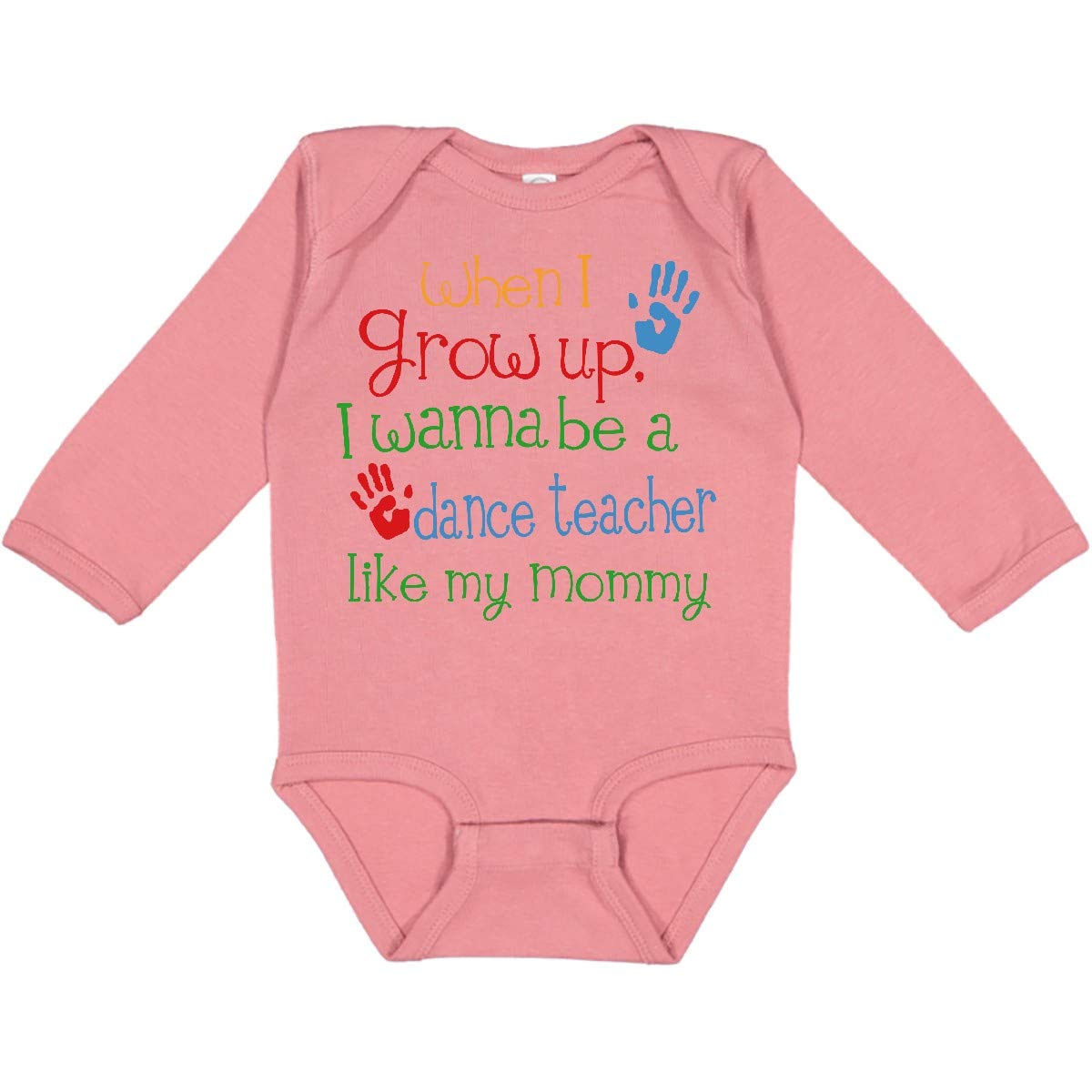 Inktastic Dance Teacher Like Mommy Long Sleeve Baby Bodysuit - Cute Infant Outfit for Dance Class, Photo Shoots & Family Matching