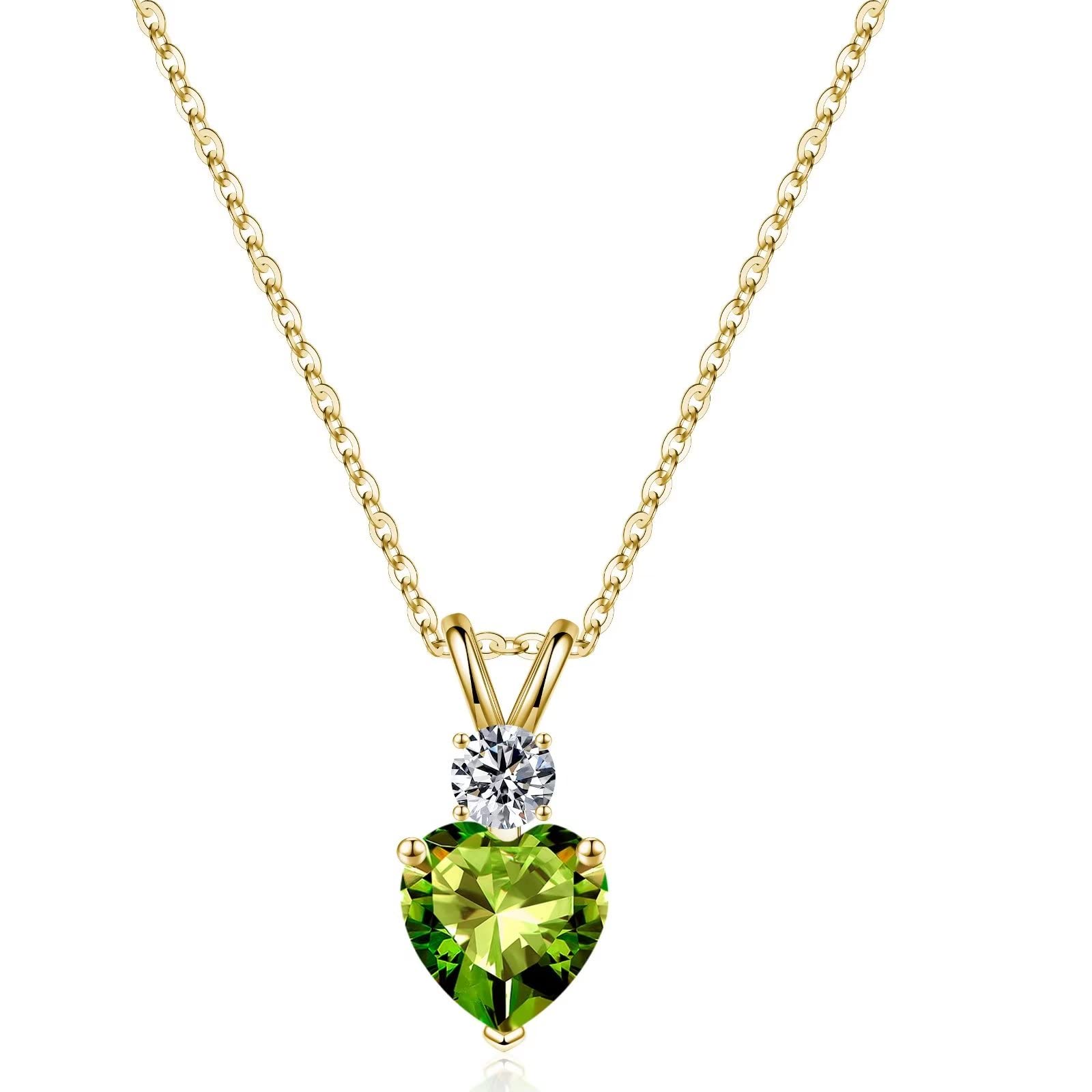 925 Sterling Silver Birthstone Necklace for Women - 1.2 Ct Heart Pendant with Genuine Birthstone | Anniversary, Valentine's Day, Mother's Day, Christmas & Birthday Gift for Her | Perfect for Wife, Girlfriend, Mom, Daughter | Elegant Jewelry for Everyday Wear & Special Occasions
