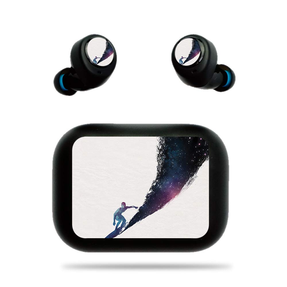 MightySkins Vinyl Decal Wrap Cover for Amazon Echo Buds - Surfing The Universe Design | Protective & Durable Skin | Easy to Apply & Remove | Made in USA | Perfect for Travel, Workouts & Daily Use