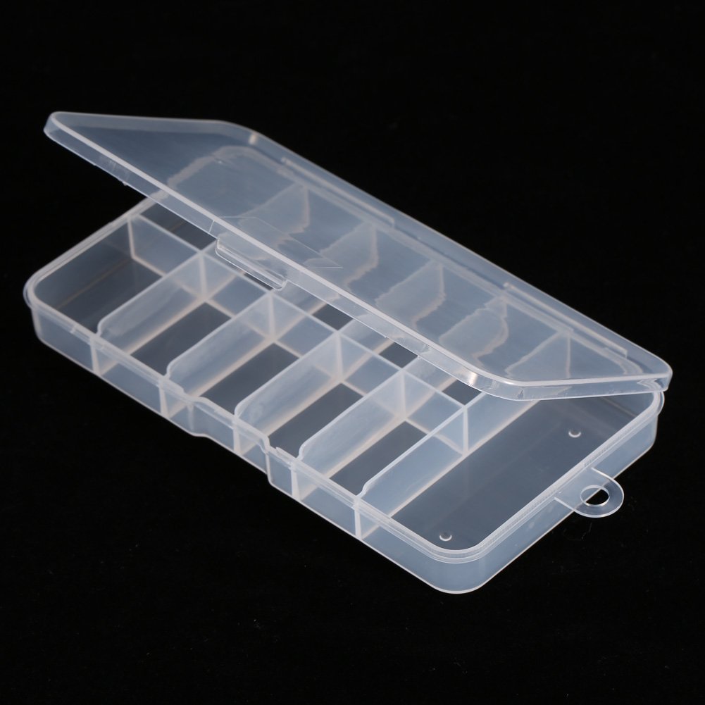 10 Grid Nail Art Storage Case - Empty Nail Tip Organizer Box for Salon & Home Use, Portable Nail Tools Container for Manicure, Pedicure & DIY Nail Art Accessories | Perfect for Professional Salons, Home Beauty Stations & Travel Nail Kits