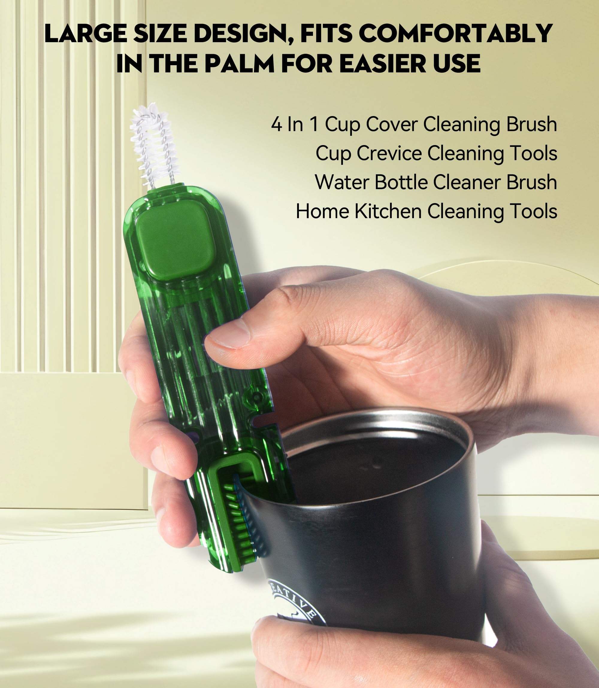 4-in-1 Cup Lid Cleaning Brush - Multifunctional Bottle Cleaner for Home & Kitchen Use