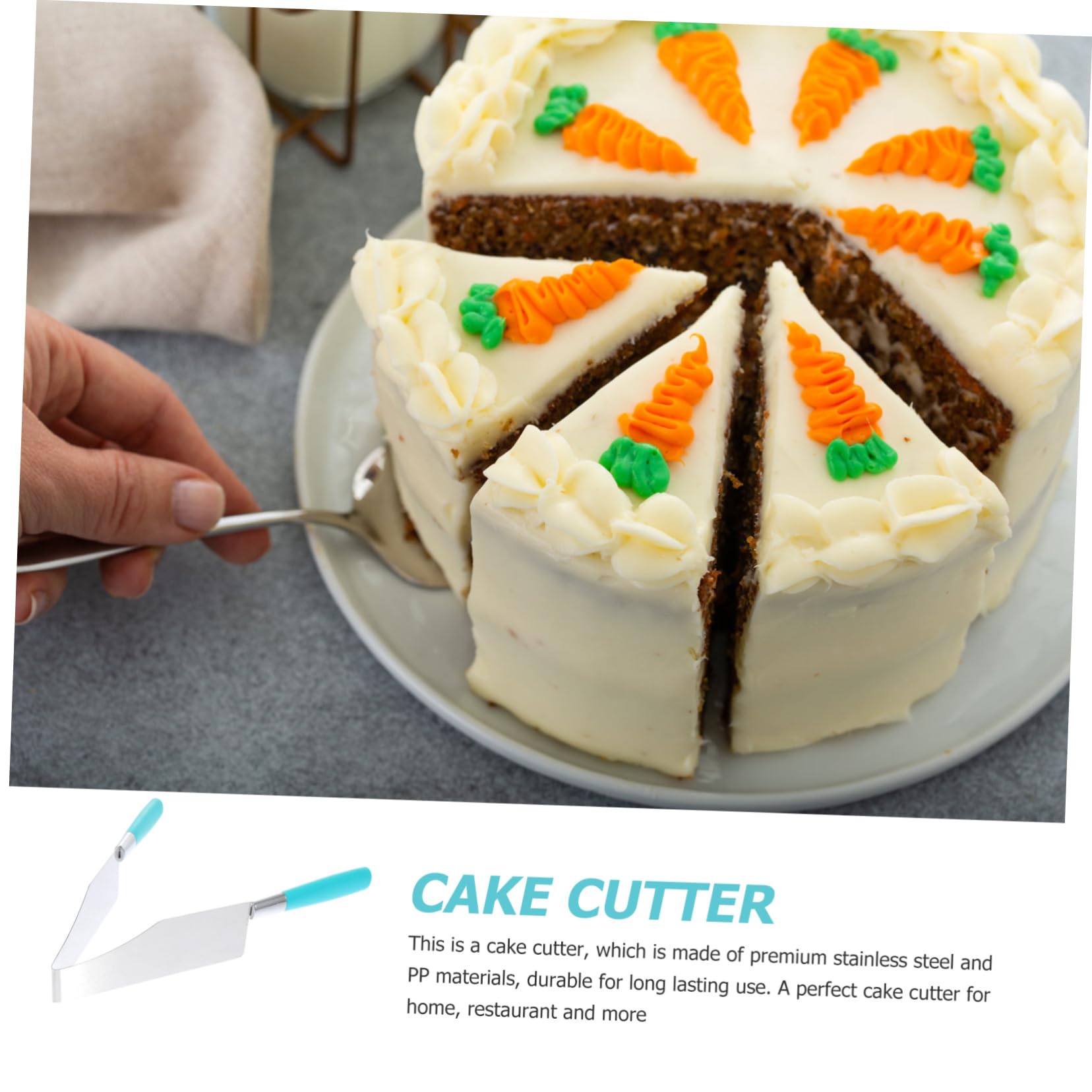 DOITOOL 2-Piece Stainless Steel Cake Slicer Set - Professional Cake Server, Pie Knife & Pastry Divider for Wedding, Birthday Parties & Bakery Use
