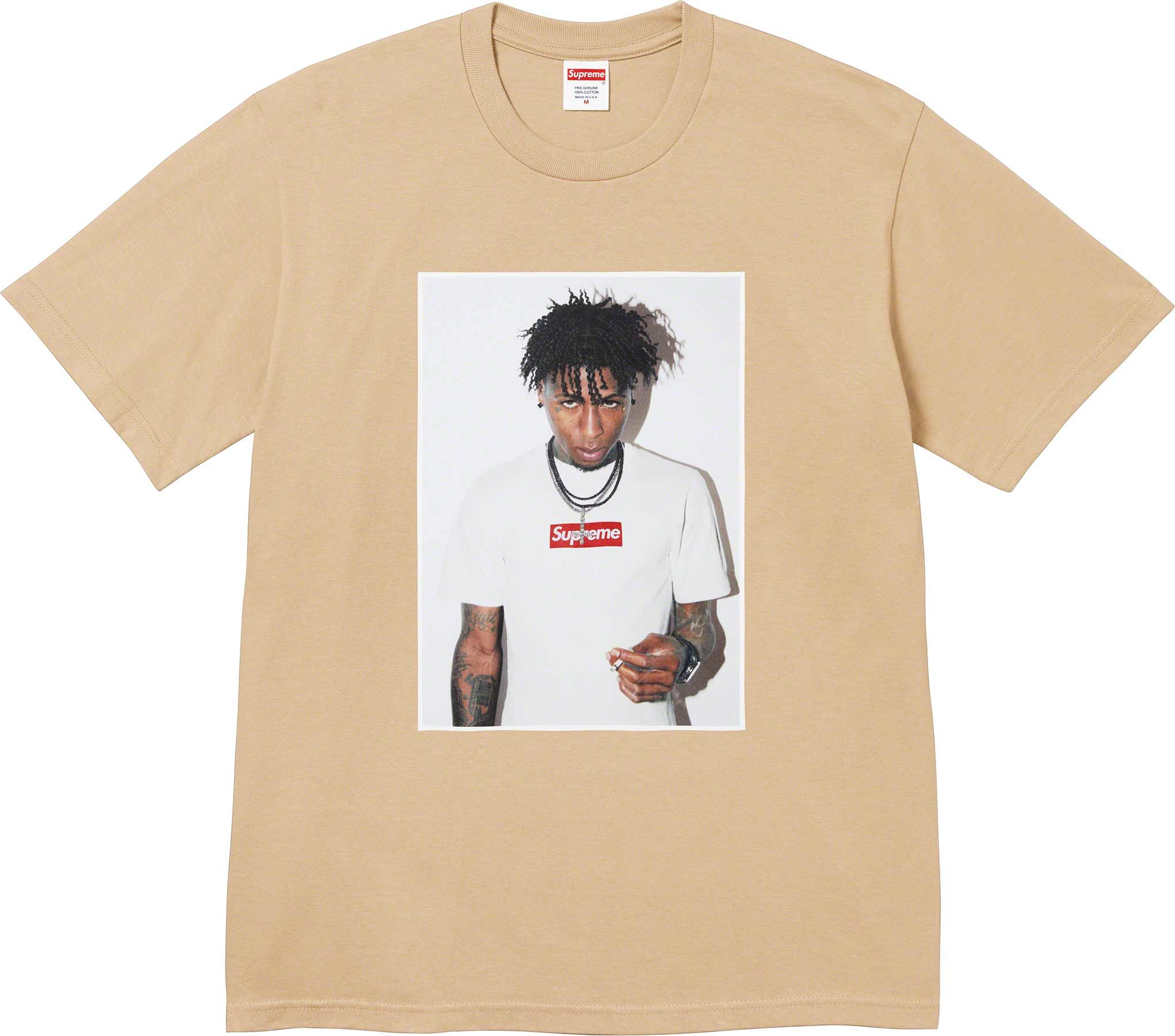 Supreme NBA YoungBoy T-Shirt - Khaki Color Hip Hop Streetwear Tee for Men | Perfect for Concerts, Street Style & Casual Outfits