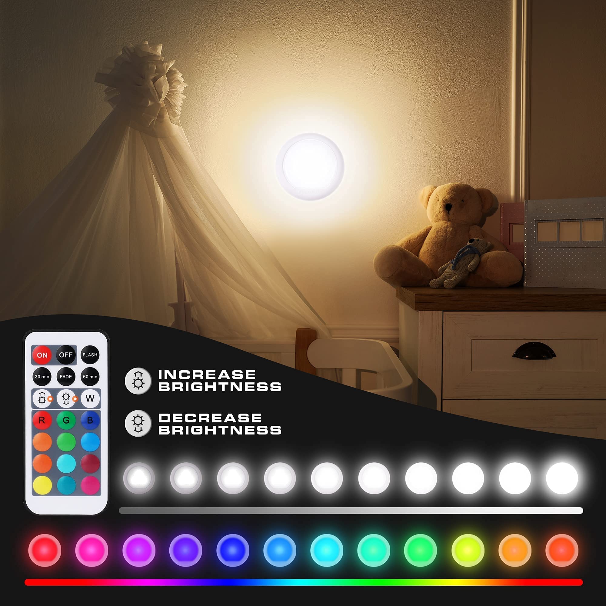 EverBrite 18-Pack Mini LED Flashlights & 6-Piece Tap Lights with AAA Batteries Included - Perfect for Emergencies, Camping, Home & Car Use