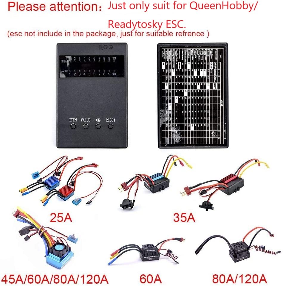 Brushless ESC Speed Controller for RC Cars - High Performance Programming Card for RC Vehicles | Perfect for Racing, Drifting & Off-Road RC Models