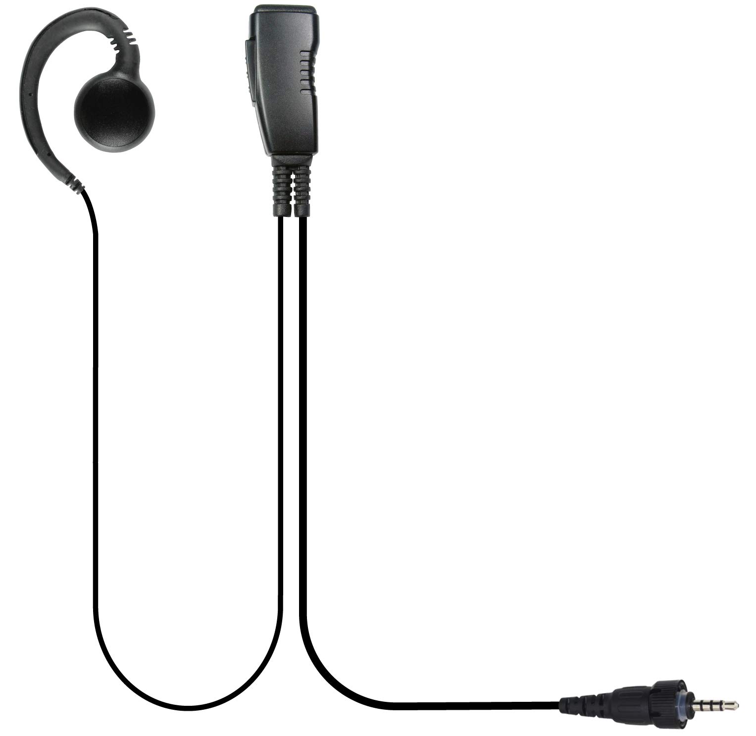 Pryme LMC-1GH31 Swivel Hook Earpiece Headset Microphone for Kenwood NX-P500 Two Way Radios - Hands-Free Communication for Security, Construction & Event Staff