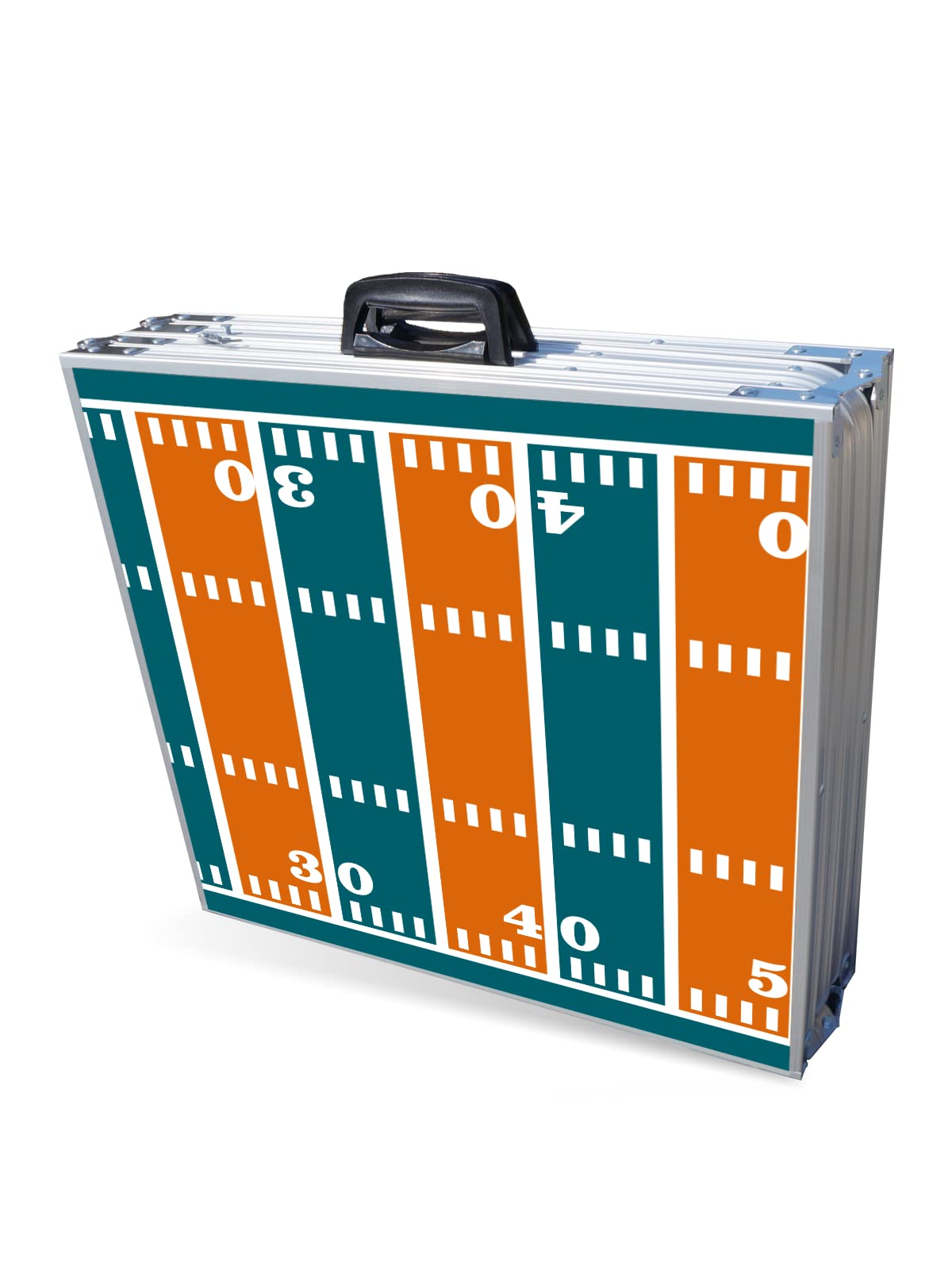 8-Foot Folding Portable Beer Pong Table with LED Lights & Cup Holders - Miami Football Field Design for Indoor/Outdoor Parties, Tailgates & Game Nights (Multiple Models Available)