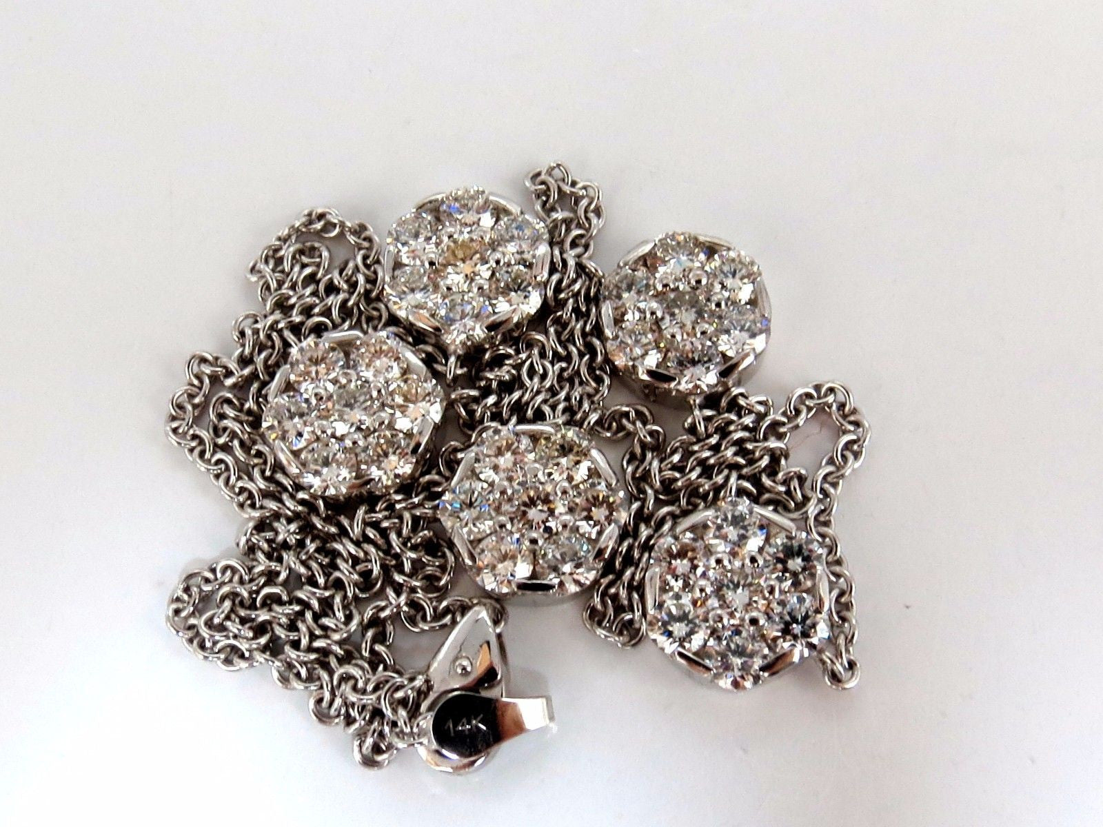 6.50ct Natural Diamond Cluster Pendant Necklace - 14K Yellow Gold Floral Design, 18 Inch Chain - Perfect for Weddings, Anniversaries & Special Occasions