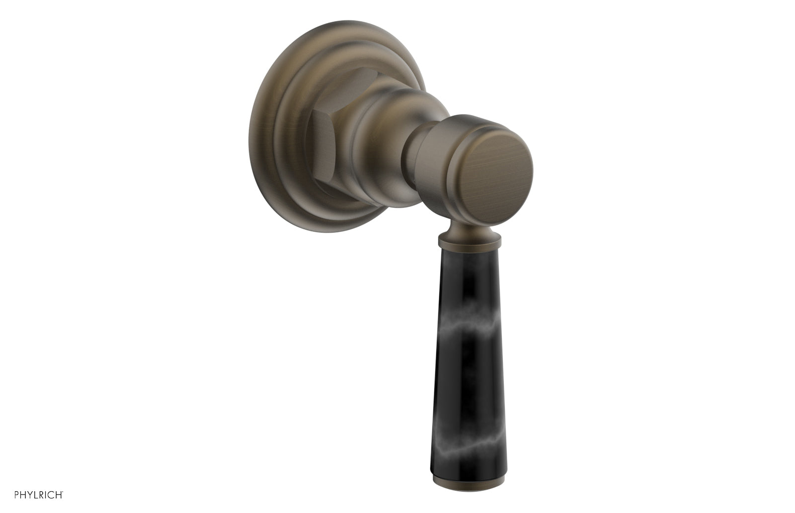 HEX TRADITIONAL HENRI Black Marble Lever Handle Volume Control Diverter Valve - Perfect for Bathroom & Kitchen Faucet Installation (Model 500 37)