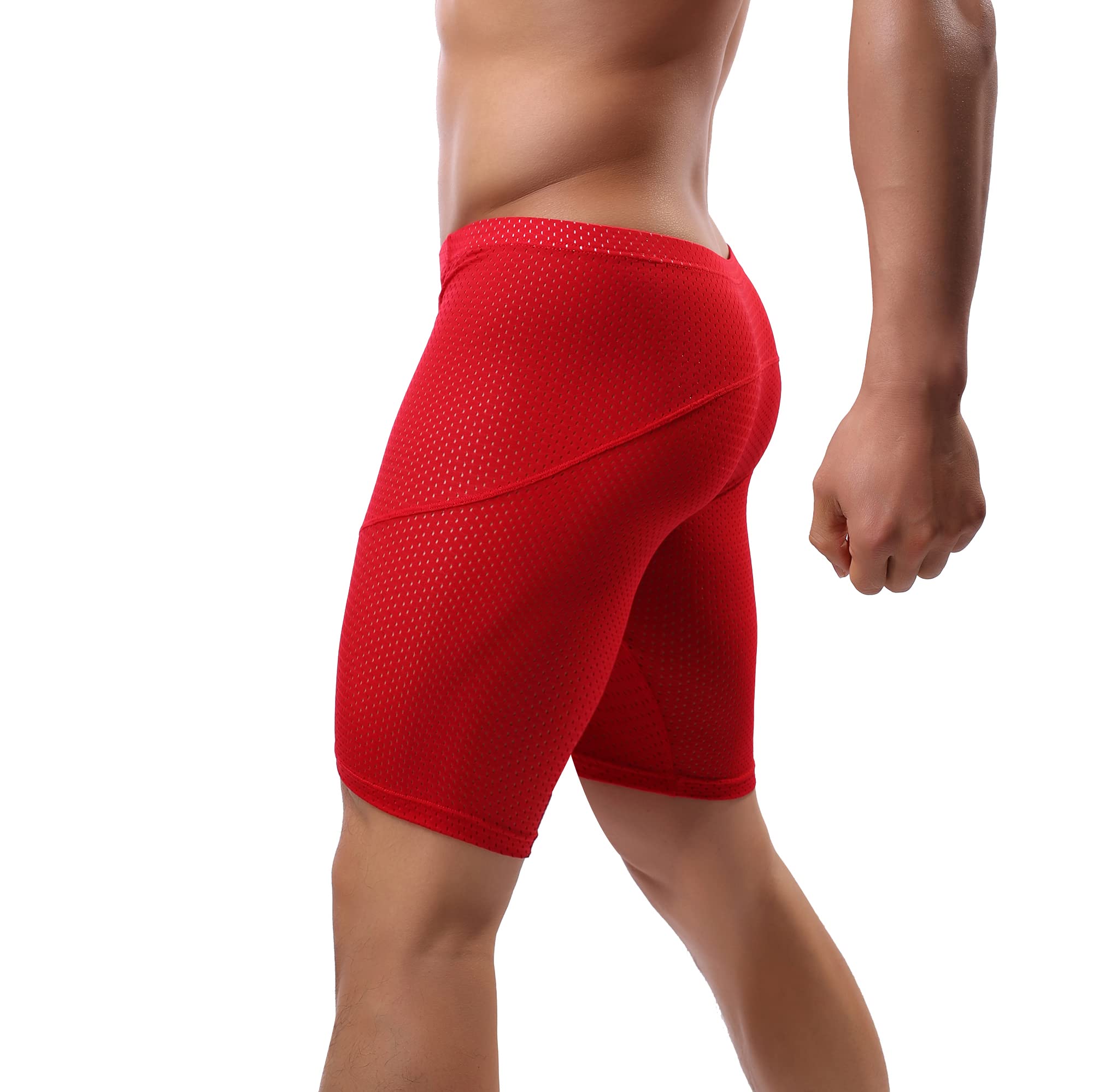 Linemoon Men's Tight Yoga Workout Shorts - Breathable Mesh Gym Training Shorts for Running, Cycling & Fitness | Quick-Dry Activewear for Men