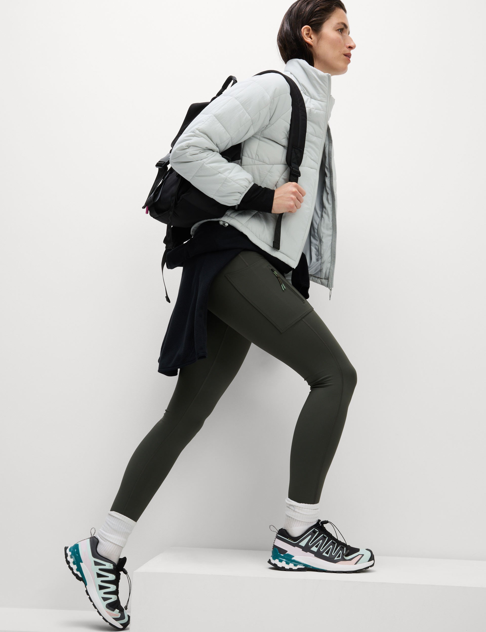 Go Discover Stormwear Waterproof Walking Leggings for Women - Dark Olive - Outdoor Hiking & Cold Weather Running Pants
