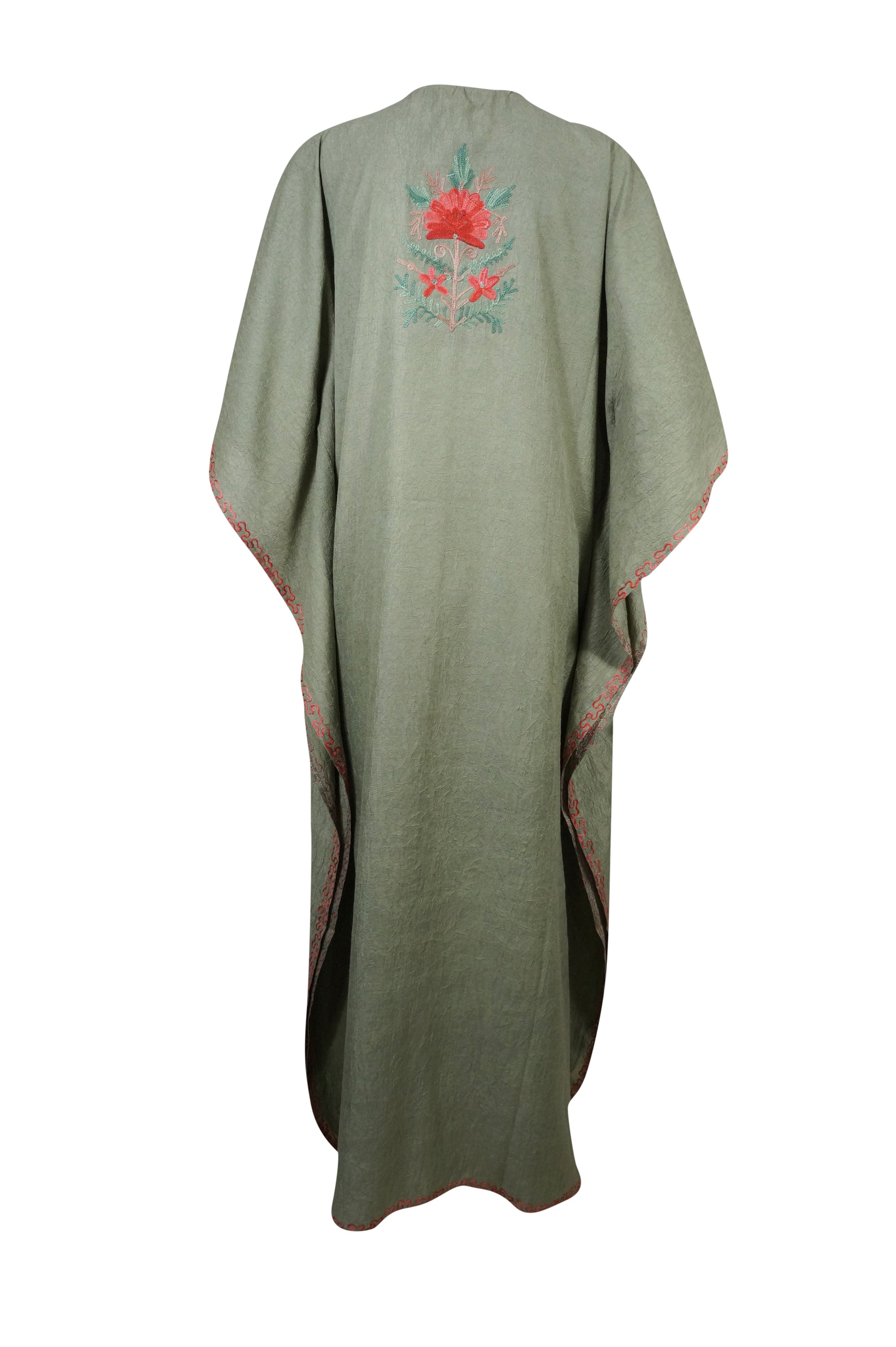 Women's Embroidered Flowy Caftan Dress - Boho Chic Beach Cover Up, Loungewear & Maxi Dress - Sizes L to 2XL - Perfect for Summer Vacations, Pool Parties & Resort Wear