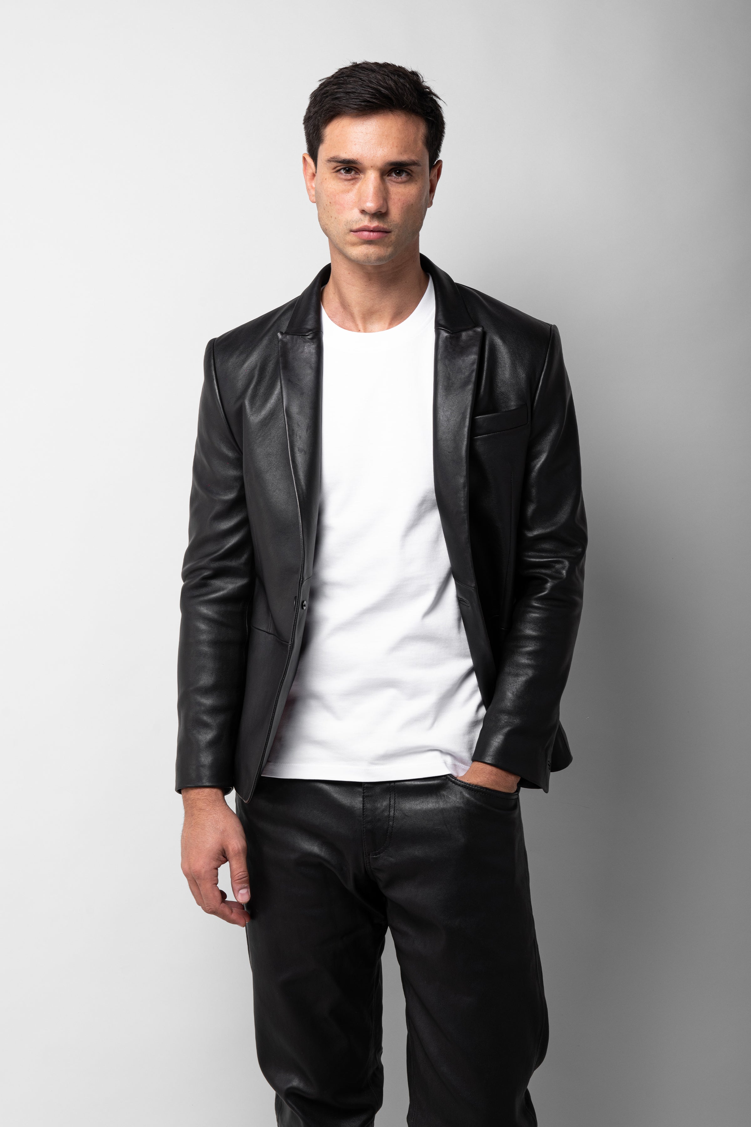 Premium Genuine Leather Blazer for Women - Elegant Long Jacket for Office, Business, and Formal Events | Stylish Outerwear for Professional and Evening Occasions