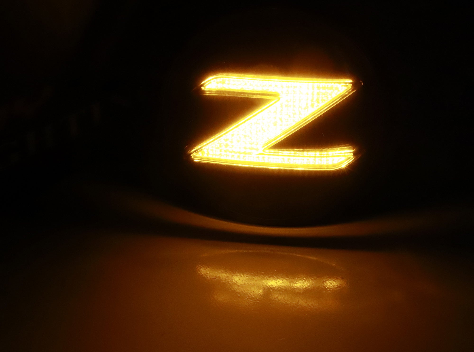 Clear Z Letter Illuminated LED Turn Signal Side Marker Lights for Nissan 370Z - Bright Custom Lighting for Enhanced Visibility & Style - Perfect for Night Driving & Car Shows
