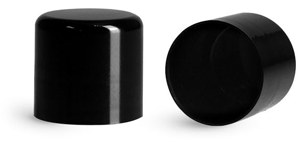 Black Smooth Plastic Friction Fit Caps for .15 oz Round Lip Balm Tubes - Secure & Reusable Tube Closures for DIY Lip Balm, Cosmetics & Travel Essentials