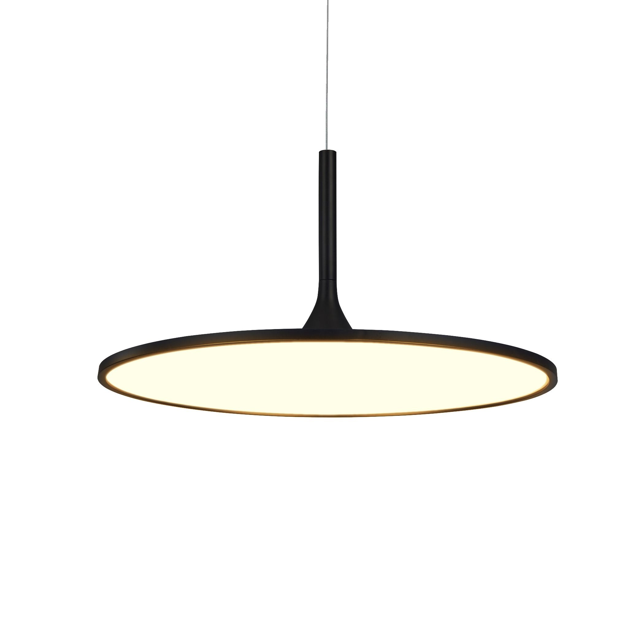 VONN Salm 24 Inch Modern Black LED Disc Chandelier - Dimmable Ceiling Light Fixture for Dining Room, Bedroom, or Living Room Decor