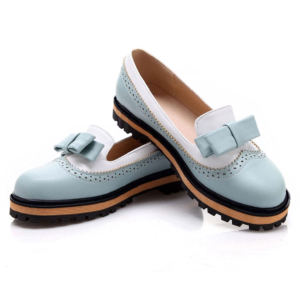 MIOKE Women's Classic Bowtie Slip-On Loafers - Round Toe Leather Ballet Flats with Pearl Accents for Comfort & Style | Perfect for Office, Wedding & Casual Outfits