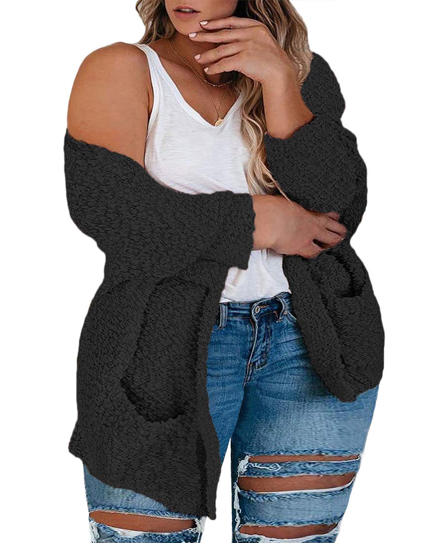 Floretta Plus Size Cardigans for Women - Open Front Oversized Pocket Sweaters XL-5XL | Cozy Loungewear & Office Wear