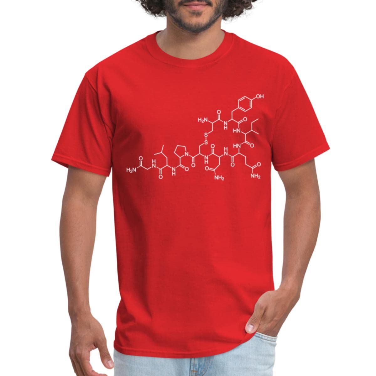 Oxytocin Molecule T-Shirt for Men - Science Love & Romance Design - Perfect for Date Night, Valentine's Gift & Couples Apparel