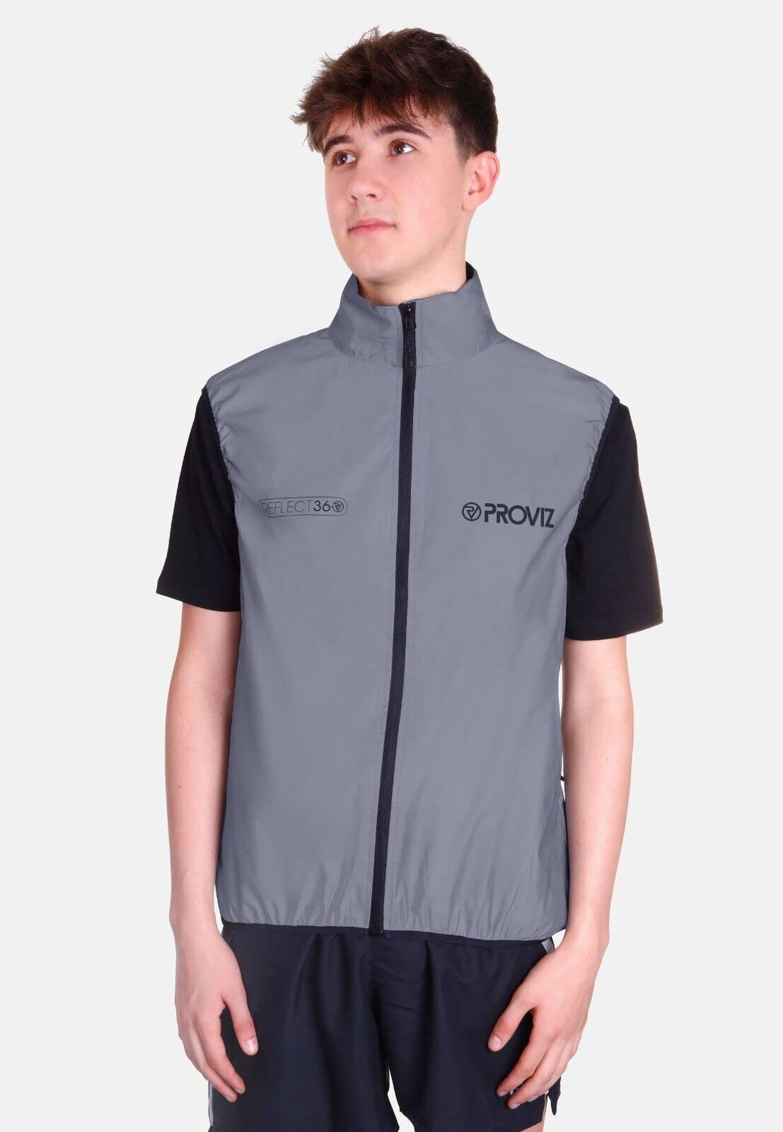Proviz Men's Reflect360 High-Visibility Cycling Vest - Lightweight, Breathable for Night Riding & Commuting - Perfect for Urban Cycling, Road Safety & Outdoor Activities