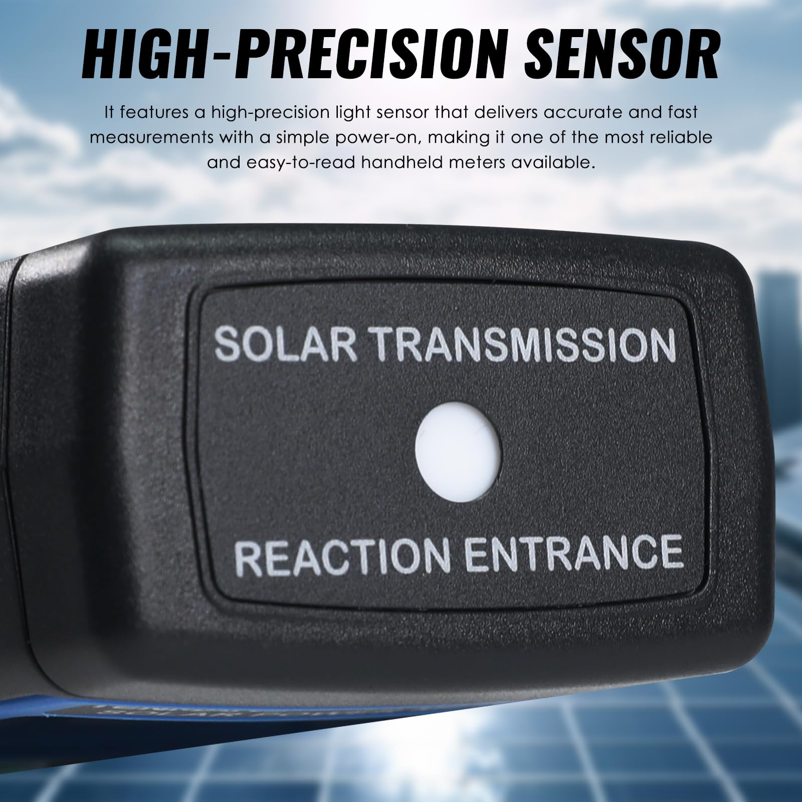 Solar Power Meter - Handheld Digital Solar Irradiance Meter with 2000W/m² & 634BTU/(ft²·h) Range, MAX/MIN/Data Hold - Perfect for Solar Panel Testing, Renewable Energy Research & Sunlight Measurement