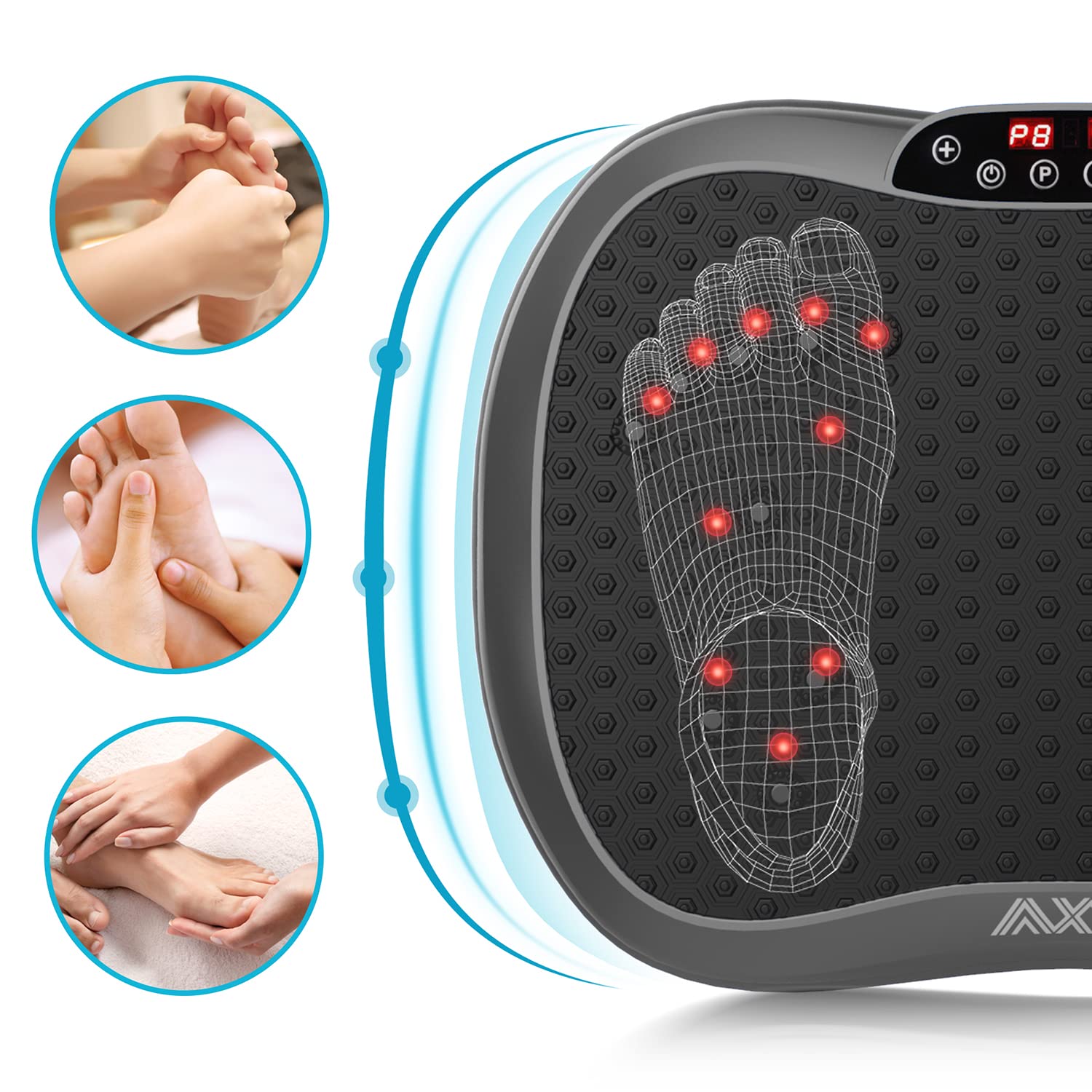 AXV Portable Vibration Plate Exercise Machine - Whole Body Workout Platform for Weight Loss, Toning & Lymphatic Drainage | Mini Vibrating Fitness Equipment for Home Gym, Wellness & Body Shaping | Perfect for Small Spaces, Post-Workout Recovery & Low-Impact Training