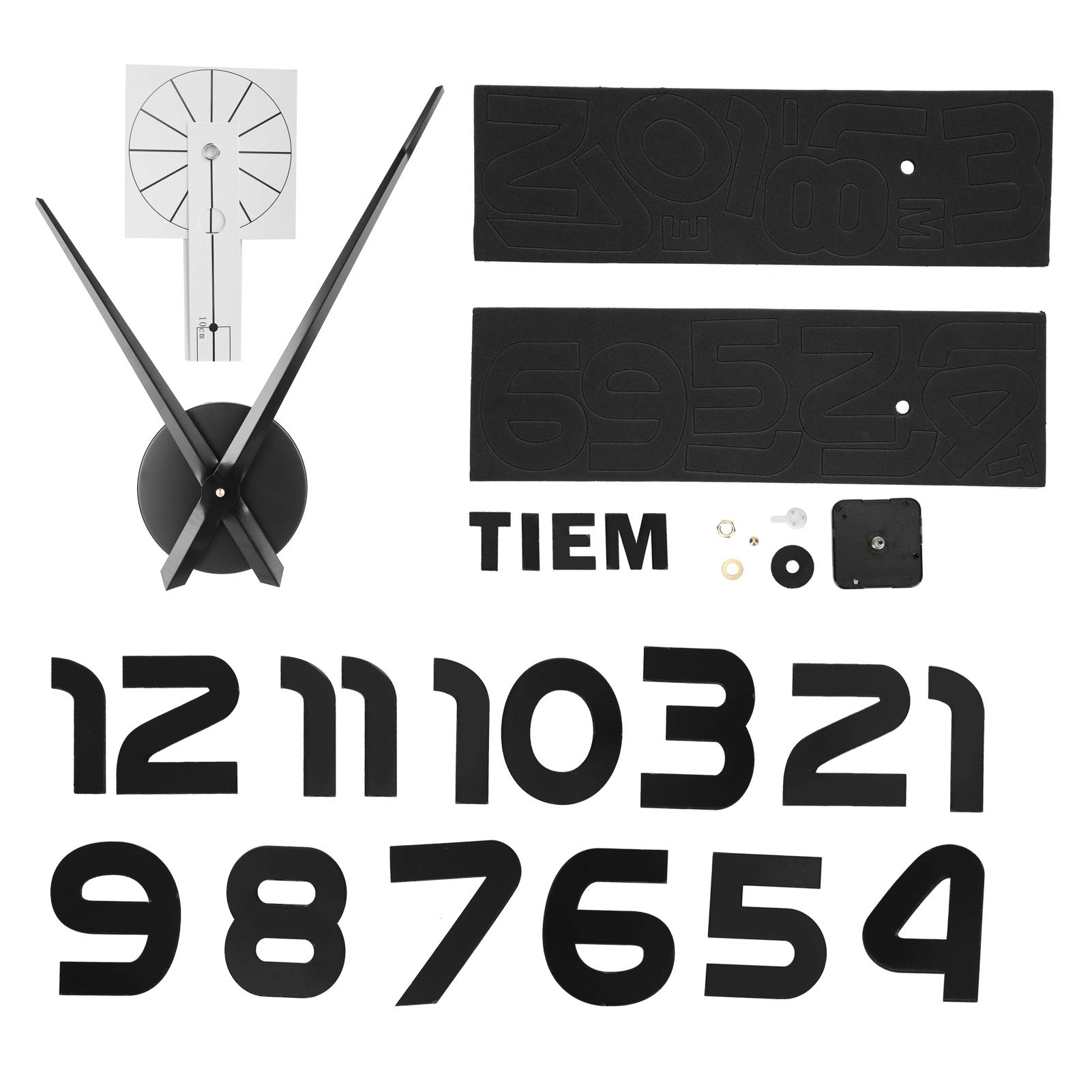 01 Acrylic Mirror Wall Sticker - Large Self-Adhesive Mirror Clock for Home Decor - Perfect for TV Wall, Dining Room, Kitchen, Office, Living Room & Bedroom (Black) | Modern Wall Art & Functional Mirror for Stylish Interior Design