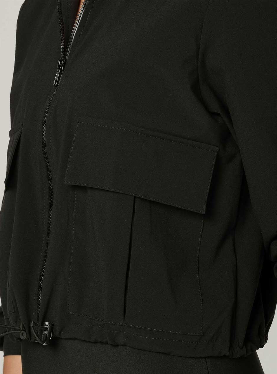 925 Sterling Silver Fit Women's Waterproof Short Jacket - Black | Outdoor Hiking, Running & Rainy Day Wear