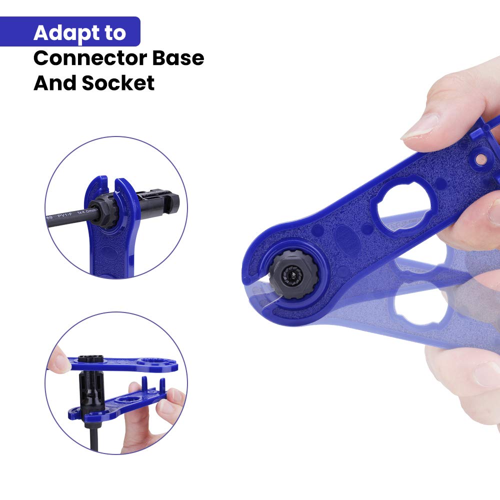 BougeRV Solar Connector Tool Kit - 1 Pair Solar Panel Wrenches & Spanners for PV Disconnect & Removal | Professional Solar Installation & Maintenance Tools for Home & RV Solar Systems