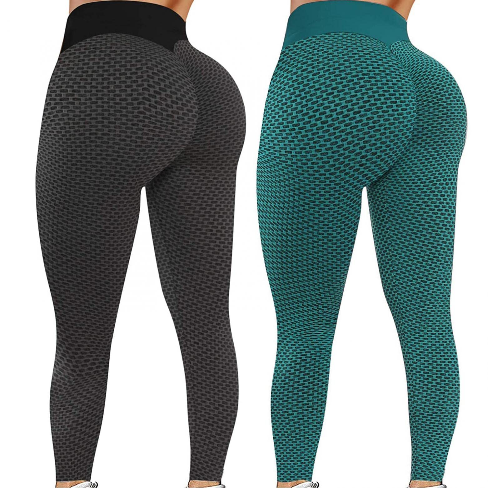 AIHOU High Waist Yoga Pants for Women - 2 Pack Fast Dry Workout Leggings for Gym & Running
