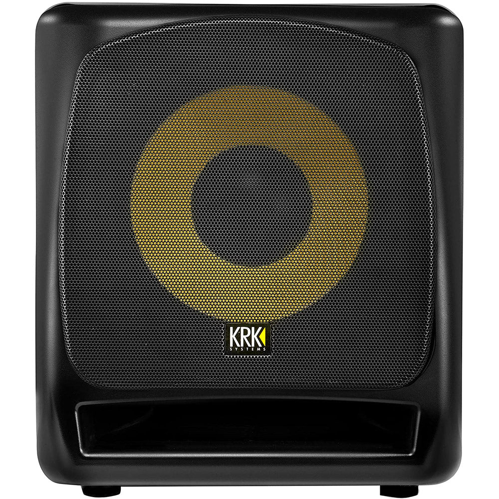 KRK 12S2 V2 12 Inch 220 Watt Powered Studio Subwoofer - Professional Bass Speaker for Home & Studio Recording, DJ Setup, Music Production, and Live Performances