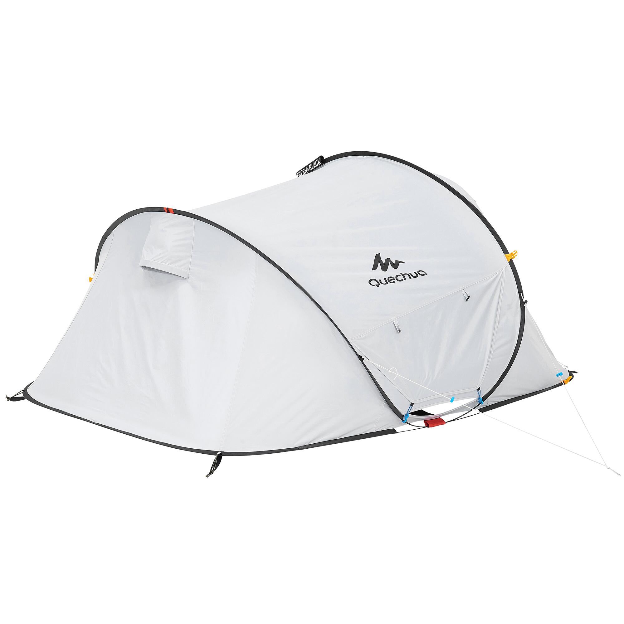 Quechua 2-Person Camping Tent - 2 Second Setup, Fresh & Black Technology for Darker & Cooler Interior - Perfect for Backpacking, Hiking & Outdoor Adventures