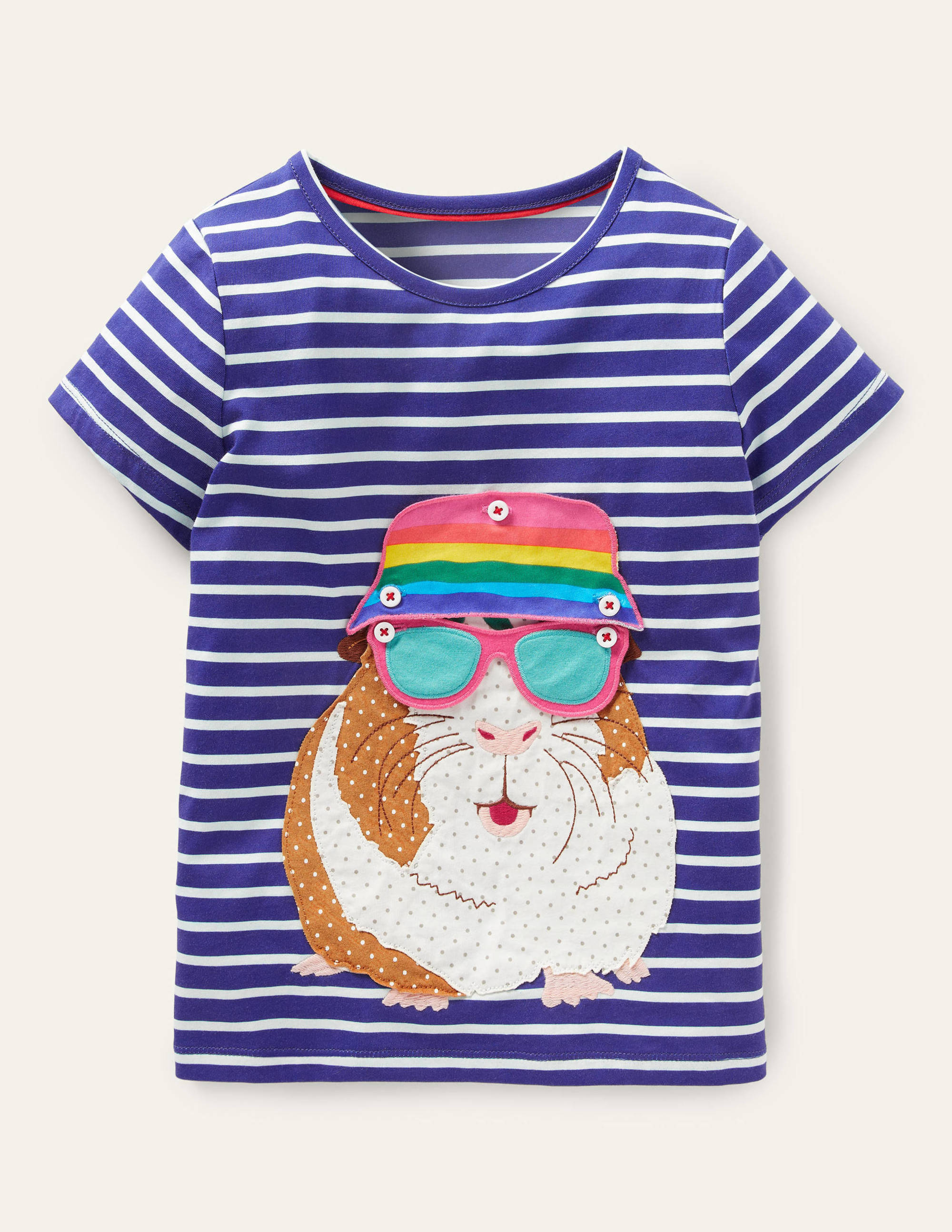 DIY Appliqué Top - Blue Wave & Ivory Guinea Pig Design for Custom Fashion - Perfect for Casual Wear, Parties, and Unique Outfits