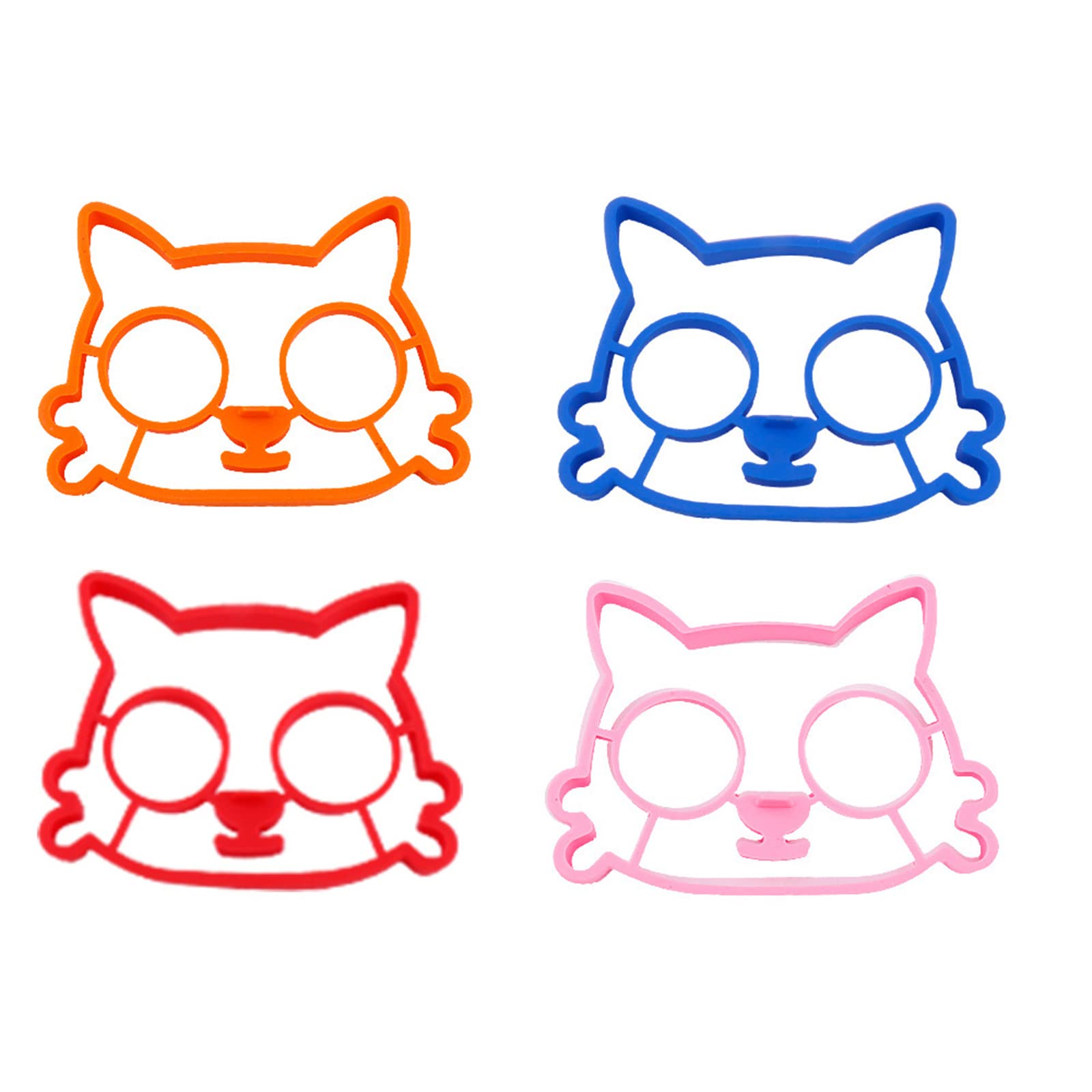 Gbehee Cute Frog Fox Dog Smile Face Silicone Mold Set - Pancake Maker, Fried Egg Ring Shaper & Kitchen Baking Tools for DIY Breakfast, Cake Decorating & Kids Cooking Fun