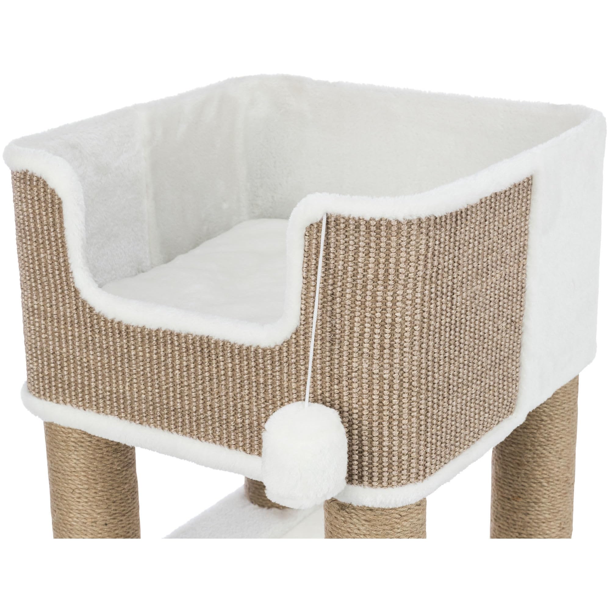 TRIXIE Lucano XXL 43-inch Cat Tower with Sisal Scratching Posts, Plush Condo, Cushions & Dangling Toys - Brown | Large Cat Tree for Indoor Cats, Multi-Level Play & Resting Space for Kittens & Adult Cats