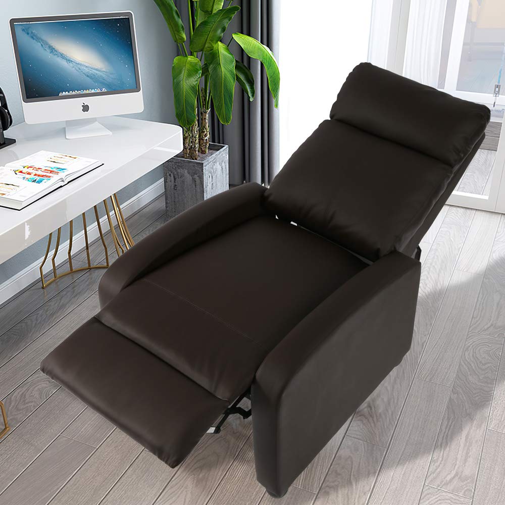 Ergonomic Recliner Chair for Adults with Massage & Remote Control - Soft Lounge Chair for Living Room, Gaming, Reading & Theater Seating - Brown Reclining Sofa Chair - Perfect for Relaxation, Entertainment & Home Comfort