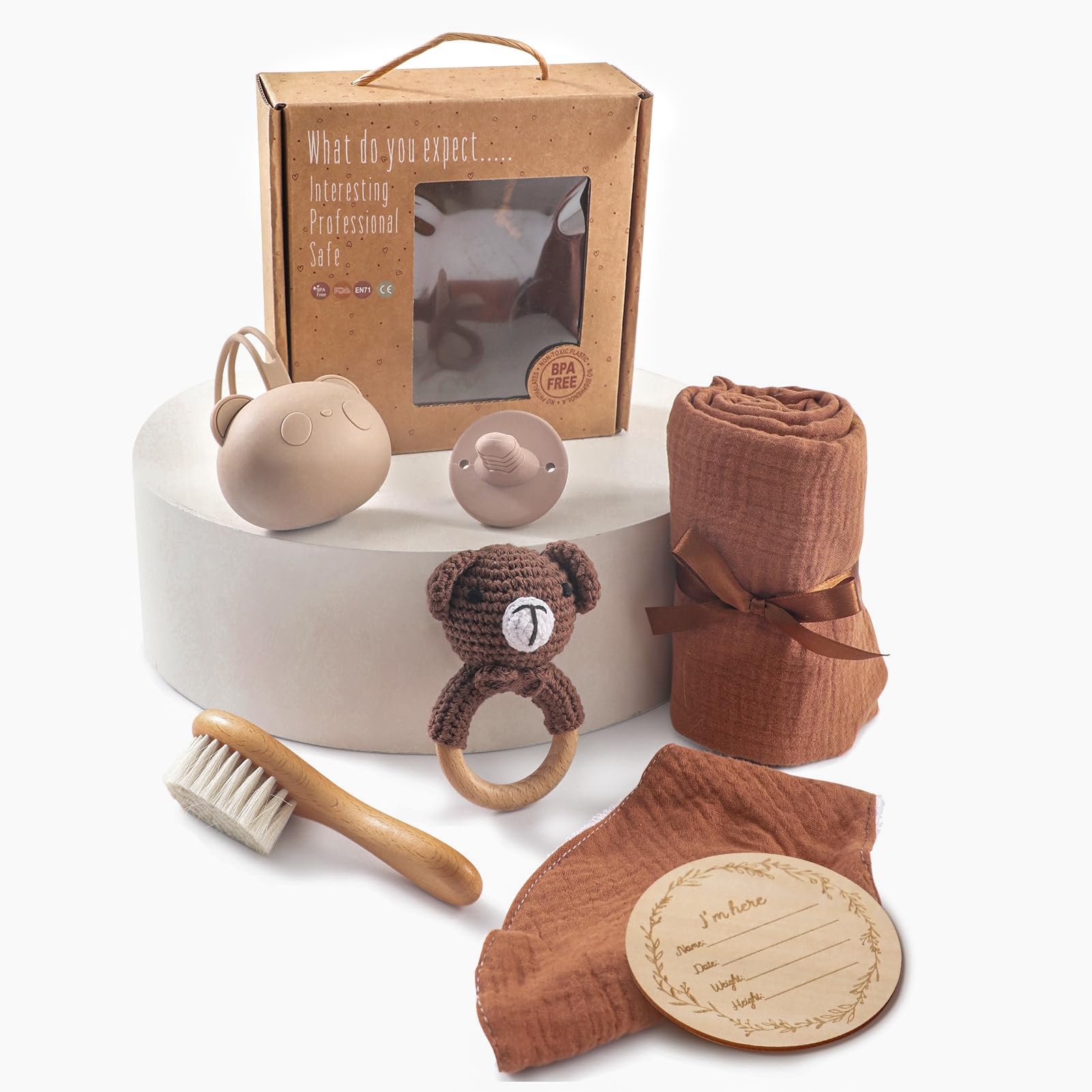 Newborn Baby Gift Set - Essential Baby Bath Set with Soft Blanket & Rattle - Perfect Baby Shower Gift for Girls & Boys - Ideal for New Parents, Hospital Visits, and First Birthday Celebrations