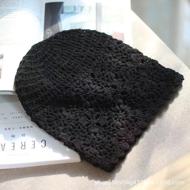 1 Piece Women's Crochet Slouchy Beanie - Handmade Cotton Knit Hat for Summer & Winter - Soft, Comfortable Floral Skull Cap - Perfect for Outdoor Activities, Travel & Casual Wear