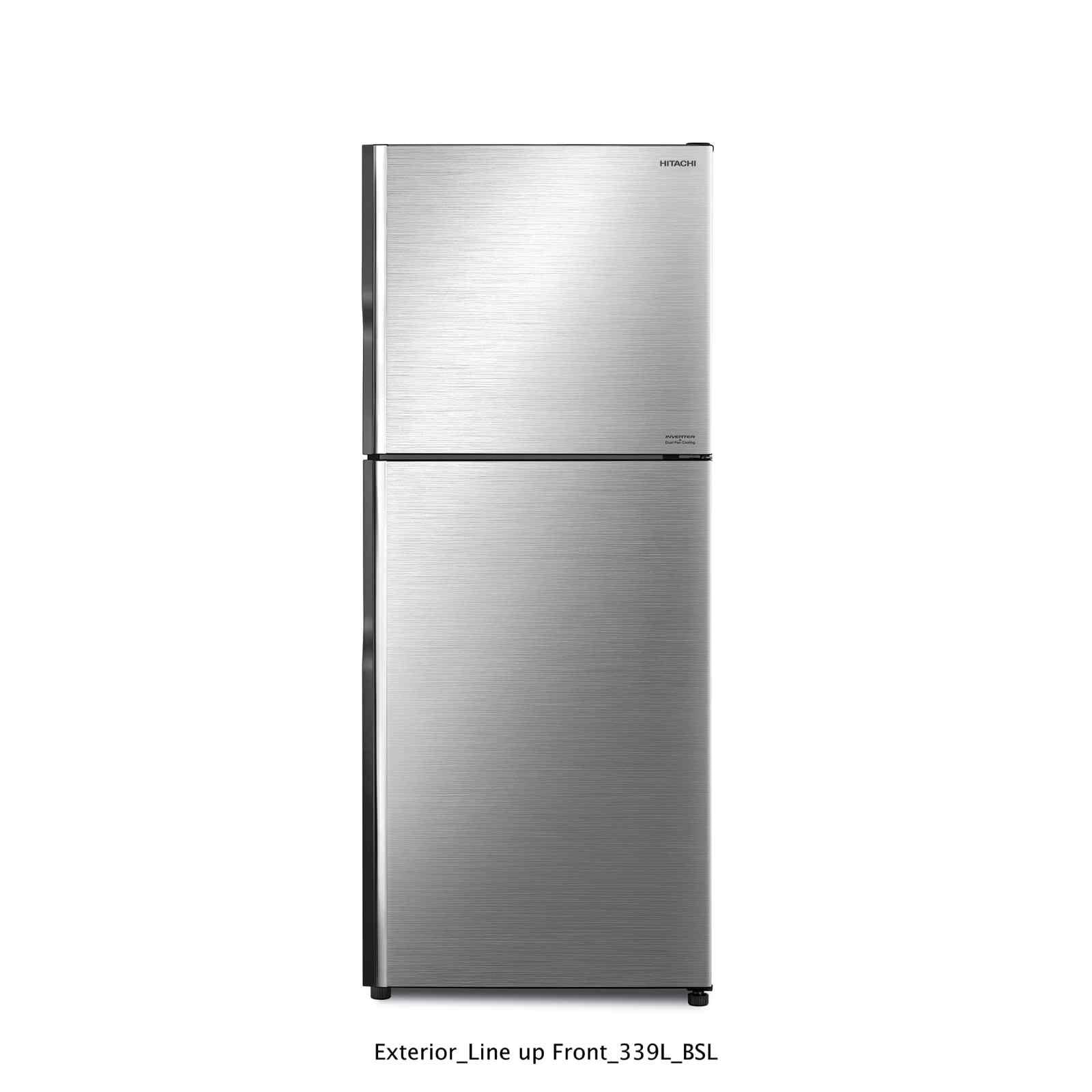 Hitachi 340L 2 Door Refrigerator R VX410PMS9 BSL - Energy Efficient Compact Fridge for RV, Camper, Tiny Home & Small Apartments