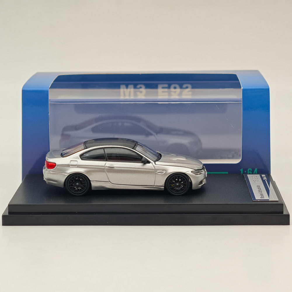 1/64 Scale Diecast Model - BMW E92 M3 Silverstone Gray - Collectible Miniature Car for Display & Racing Simulation - Perfect for Car Enthusiasts & Model Collectors
