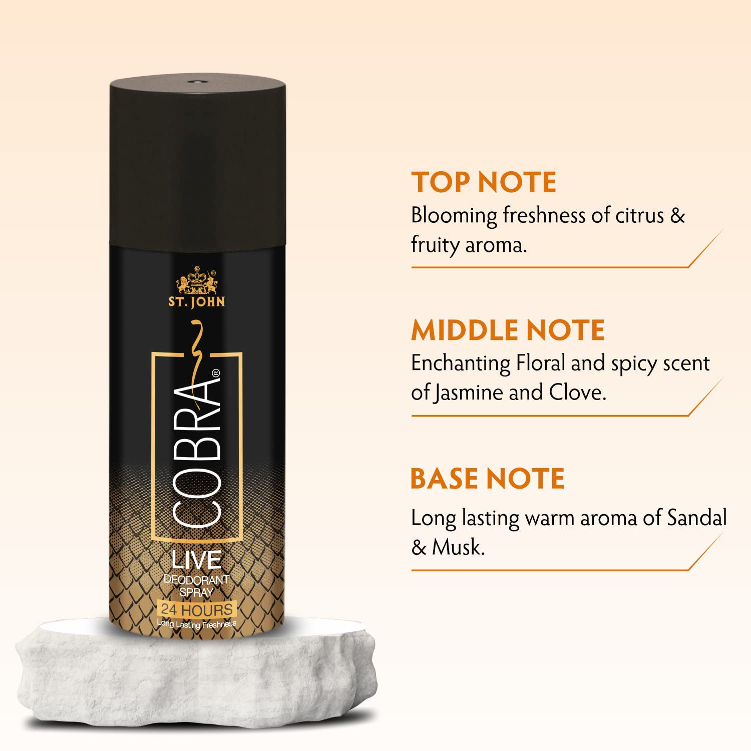 ST. JOHN COBRA Long-Lasting Men's Deodorant Combo Pack - 150ml Live Spray & Sports Spray (Pack of 2) | Fresh Fragrance for All-Day Protection | Gym, Work & Outdoor Activities