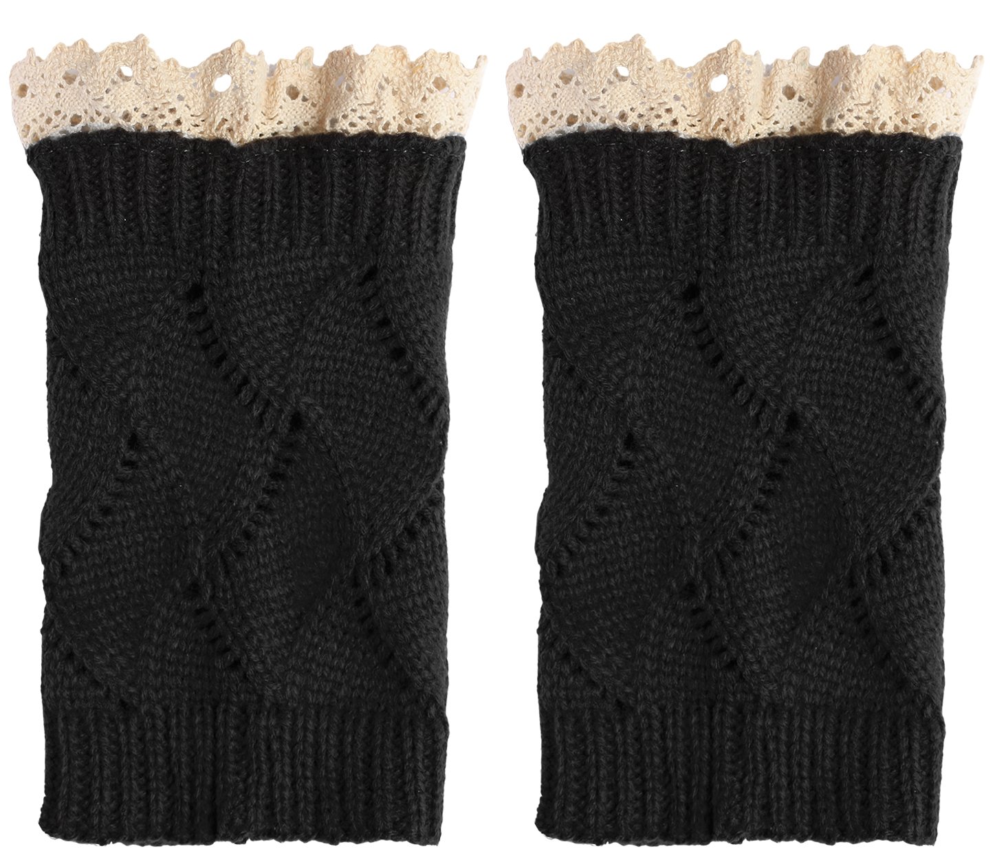 KMystic Lace Leg Warmers for Women - Knit Boot Cuffs & Socks Topper - Perfect for Winter Fashion, Dance, Yoga and Outdoor Activities