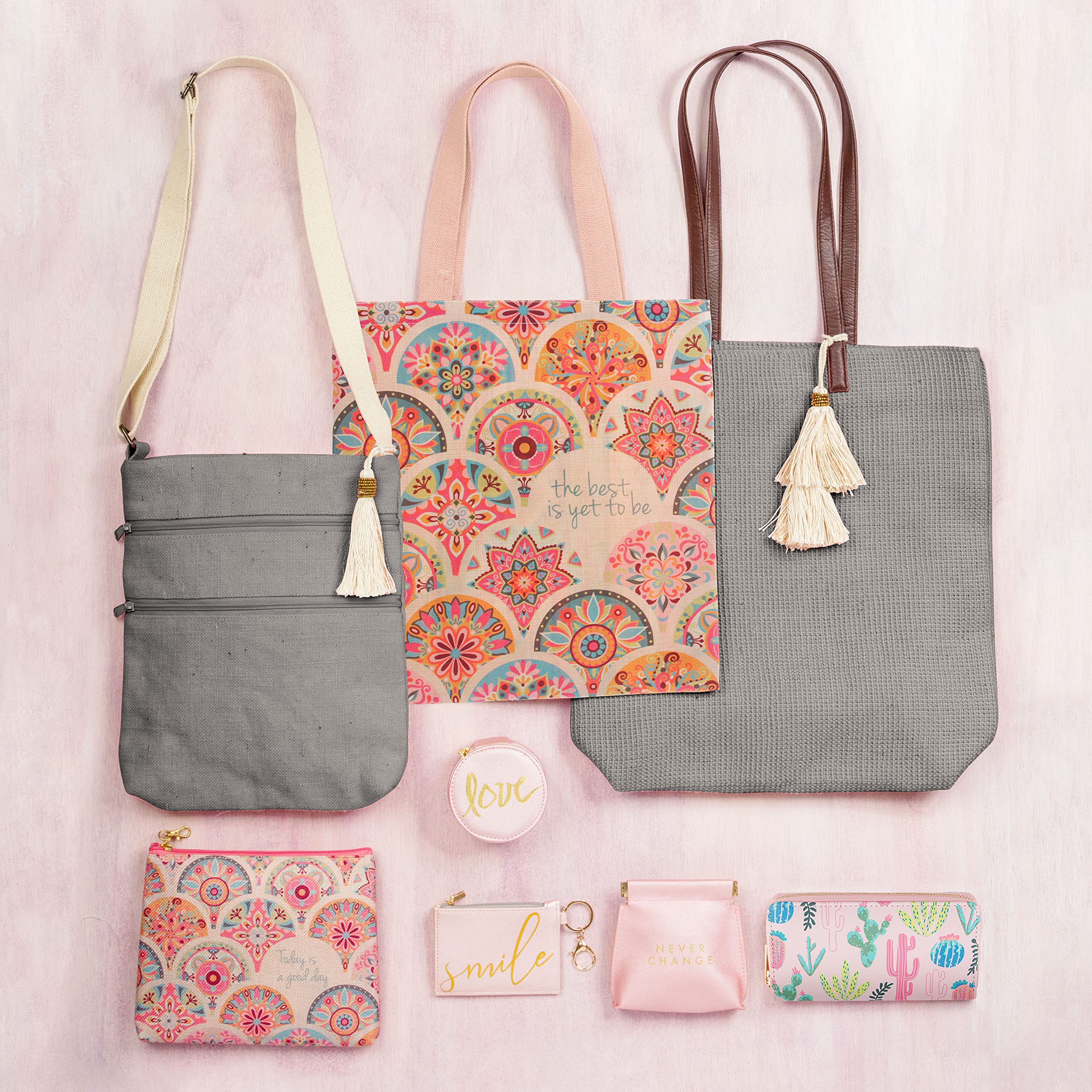 Karma Gifts - Stylish Zip ID Holder with Marlow Flower Design - Perfect for Work, Travel, and Everyday Use