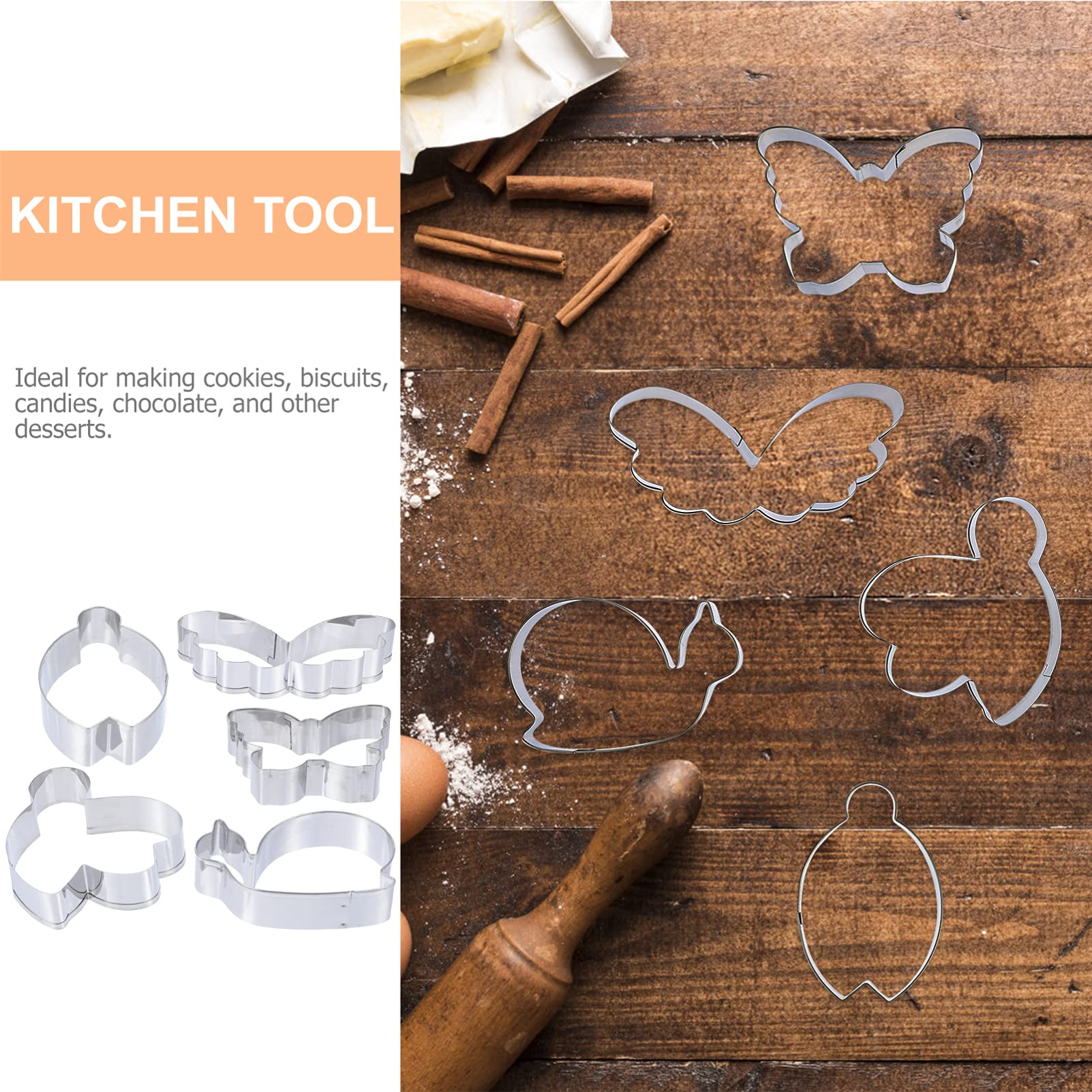 10PCS Stainless Steel Animal Cookie Cutters - Cartoon Fudge & Cake Molds for Baking, DIY Biscuit Making - Perfect for Birthday Parties, Baby Showers & Holiday Treats