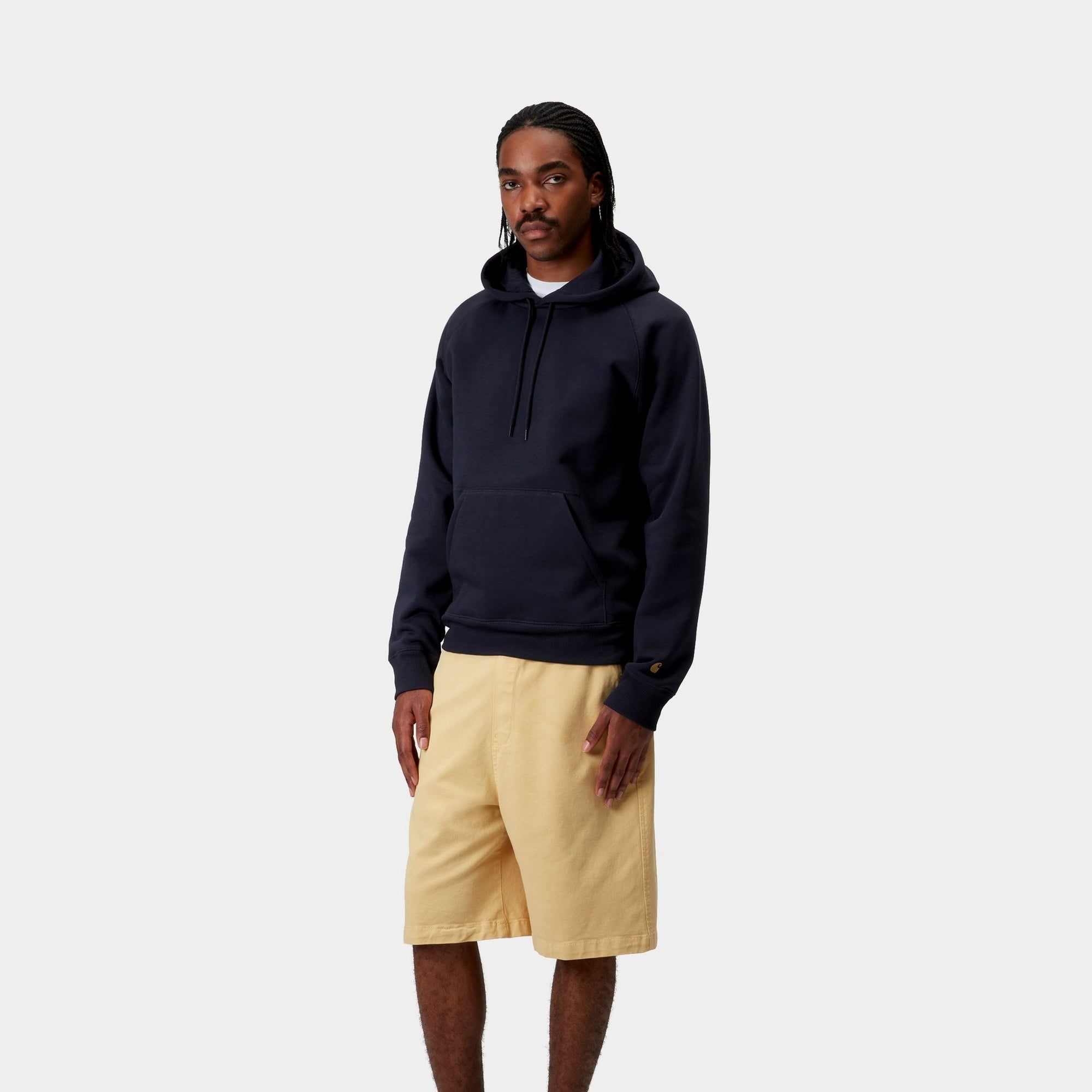 Men's Dark Navy Hooded Chase Sweatshirt - Cozy Pullover Hoodie for Casual Wear, Outdoor Activities & Street Style Fashion