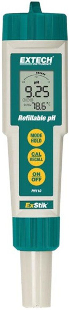 Extech ExStik Waterproof pH Meter - Refillable Digital Water Tester for Pools, Aquariums, Hydroponics & Drinking Water | Accurate pH Measurement Tool