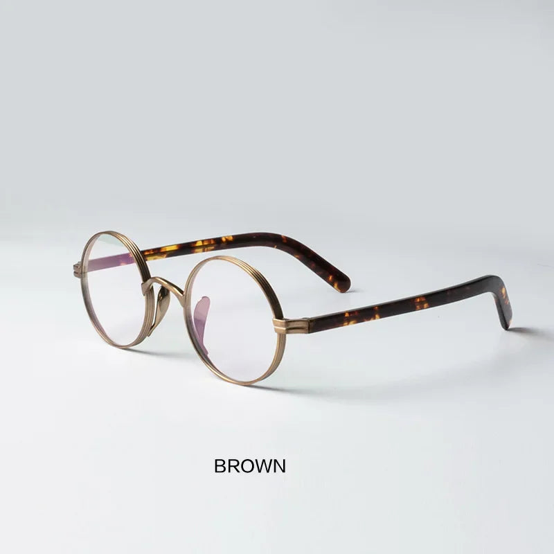 Aror Women's Full Rim Round Titanium Acetate Eyeglasses Frame - Lightweight & Durable Glasses for Reading, Computer Work & Fashion (Style 241118) | Perfect for Office, Daily Wear & Gift Giving
