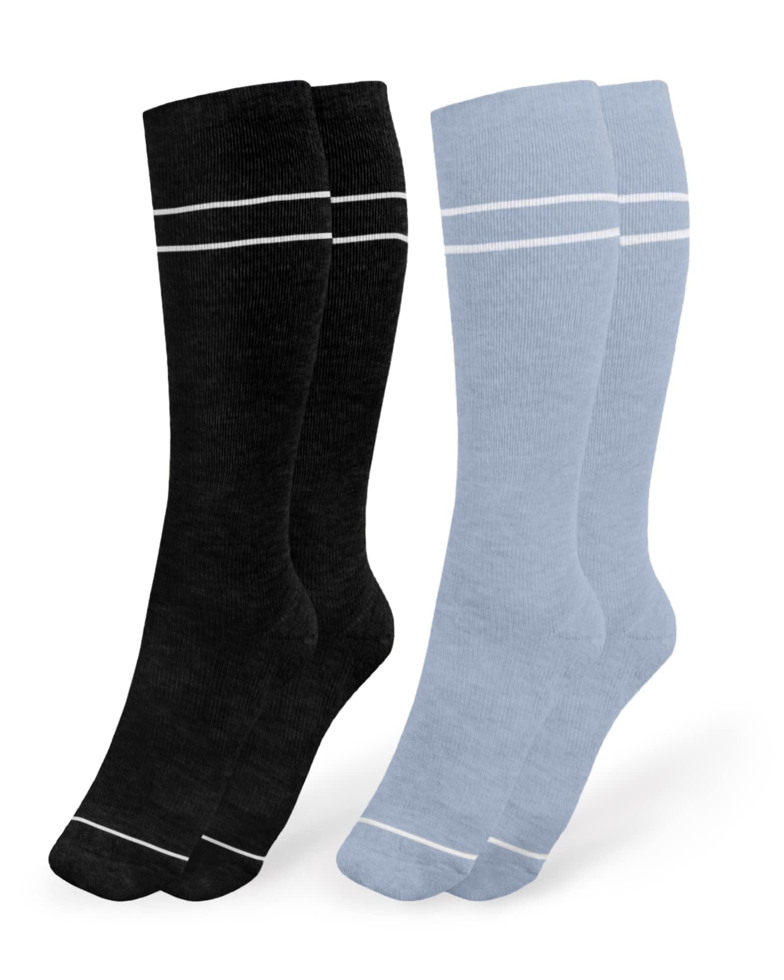 Kindred Bravely Graduated Compression Socks 2-Pack - Maternity & Travel Support Socks for Improved Circulation & Swelling Relief - Perfect for Pregnancy, Long Flights & Nurses on Feet All Day